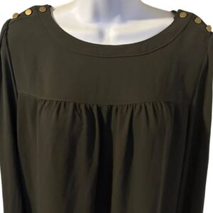 LOFT olive green Long Sleeve Blouse, size medium